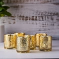 thumbnail image 2 of Balsa Circle 6 Pieces 3" Gold Metallic Leaves Design Mercury Glass Votive Candle Holders, 2 of 8