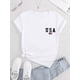 thumbnail image 2 of Camisetas con diseño gráfico para mujer, playera corta, clásico, estética, ropa de verano de los 90USA Letter Print Crew Neck T-Shirt - Casual Polyester Knit Tee with Spandex, Medium Stretch, Short, 2 of 6