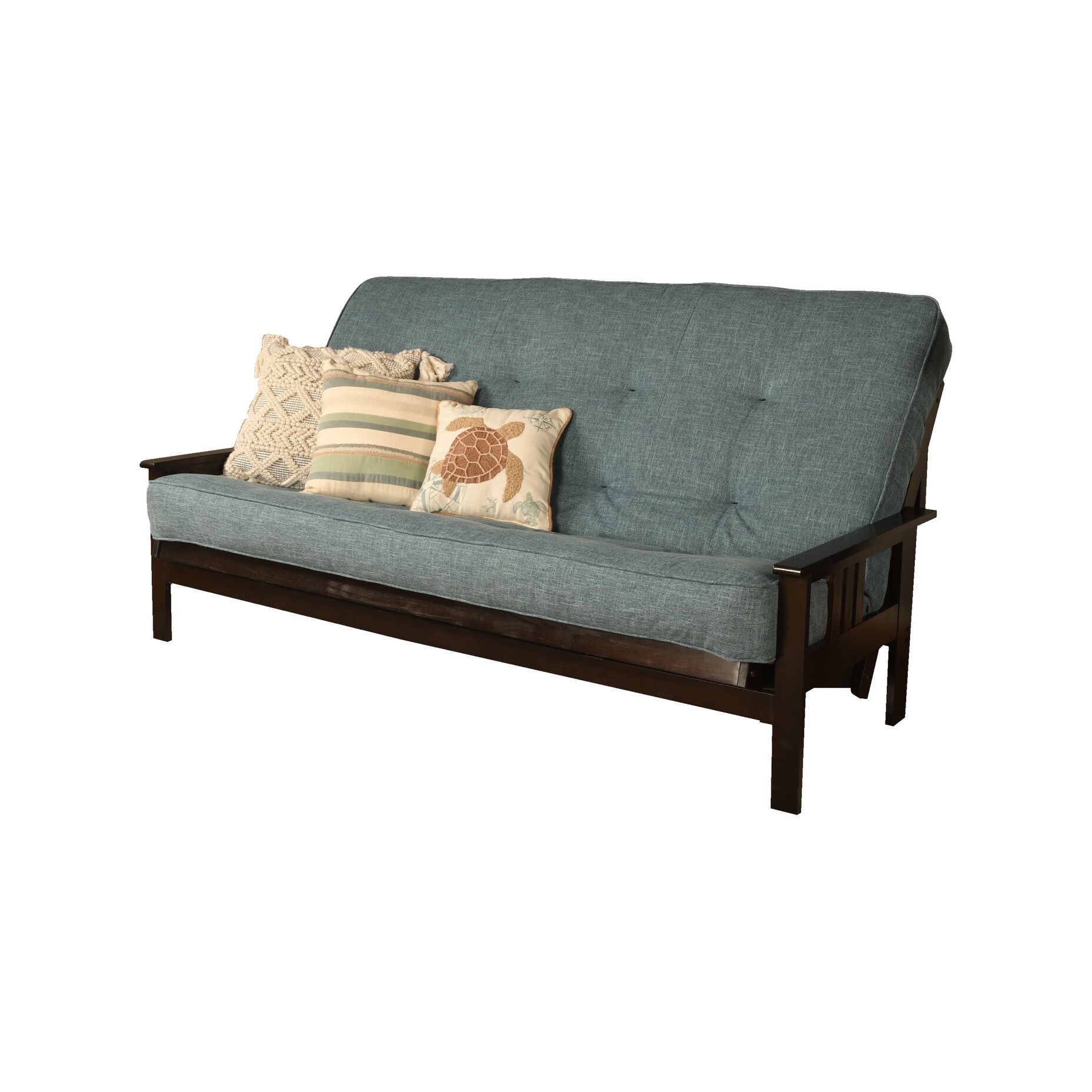 Somette Monterey Queensize Futon Set in Espresso Finish with Linen