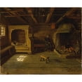 thumbnail image 3 of Adolph Tidemand 17x15 Black Modern Framed Museum Art Print Titled - Farm Interior from Beautiful in Numedal (1848), 3 of 5