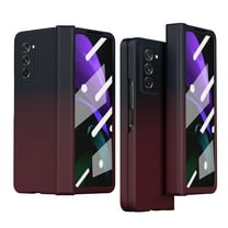 ELEHOLD for Samsung Galaxy Z Fold 2 Folding Case, Gradient Colorful Fashion Style Hinge Protection Camera Protection Anti-Scratch Shockproof Slim Case for Samsung Galaxy Z Fold2,Blue/Red