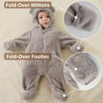 thumbnail image 5 of MEZZALL Child Baby Bear Jumpsuit Onesie With Fold Over Mittens Footies Girls Boys Winter Hooded Romper Snowsuit Long Sleeve One-Pieces Holiday Dailywear Holiday, 5 of 5