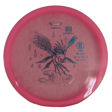 Yikun Discs - YAO - Overstable Disc Golf Midrange - Translucent Phoenix Line Plastic (Pink)