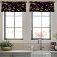 thumbnail image 4 of LALILO Kitchen Curtain Valance Watercolor Splatter Boho Rod Pocket Window Curtain 52"x 18" Set of 2, 4 of 7