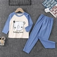 thumbnail image 2 of LUOGENLI Girls Pajamas Size 7-8 Long Sleeve Children's Long Clothes Set Boys Warm Underwear Girls' Home Wear Girls Pajamas Size 10-12 Shorts Girls Pajamas Size 14-16 Silk Light Blue 170, 2 of 7
