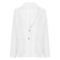 thumbnail image 5 of Lilgiuy Women's Solid Open Front Medium And Long Blouse Long Sleeve Suit Hoodless Casual Outwear Loose Tops White，10（XL） Winter Fashion 2022, 5 of 5