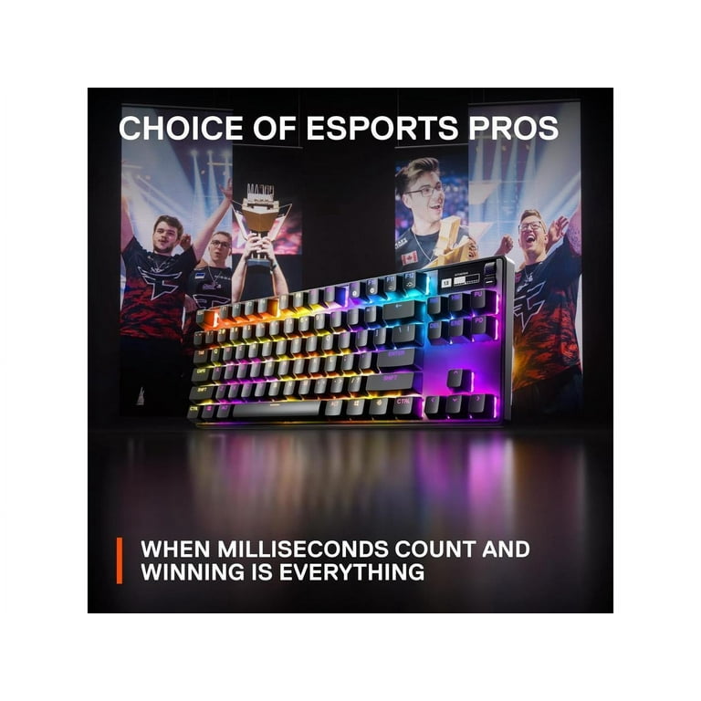  SteelSeries Apex Pro TKL HyperMagnetic Gaming Keyboard -  World's Fastest Keyboard - Adjustable Actuation - Esports Tenkeyless - OLED  Screen - RGB - PBT Keycaps - USB-C : Electronics