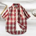 thumbnail image 2 of ZCFZJW Mens Plaid Button Down T-Shirts Classic Summer Short Sleeve Work Business Tops Loose Soft Cotton Regular Fit Casual Gingham Shirts with Pockets Red XXXXXL, 2 of 4