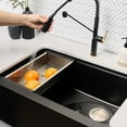 thumbnail image 6 of Stylish Apron From 30" Black Composite Granite Single-Bowl Kitchen Sink with 3 Accessories S-830WN, 6 of 9