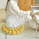 thumbnail image 3 of Cojín redondo de 16 pulgadas de algodón y lino, cojín de asiento de tatami, para sala de estar y oficina, color amarillo, 3 of 6