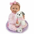 thumbnail image 5 of The Ashton - Drake Galleries Interactive Layla Coo's and Giggles with Plush Puppy that Happy Barks Back So Truly Real® Girl Doll with RealTouch® Vinyl Skin by Master Doll Artist Bonnie Chyle 18-inches, 5 of 8