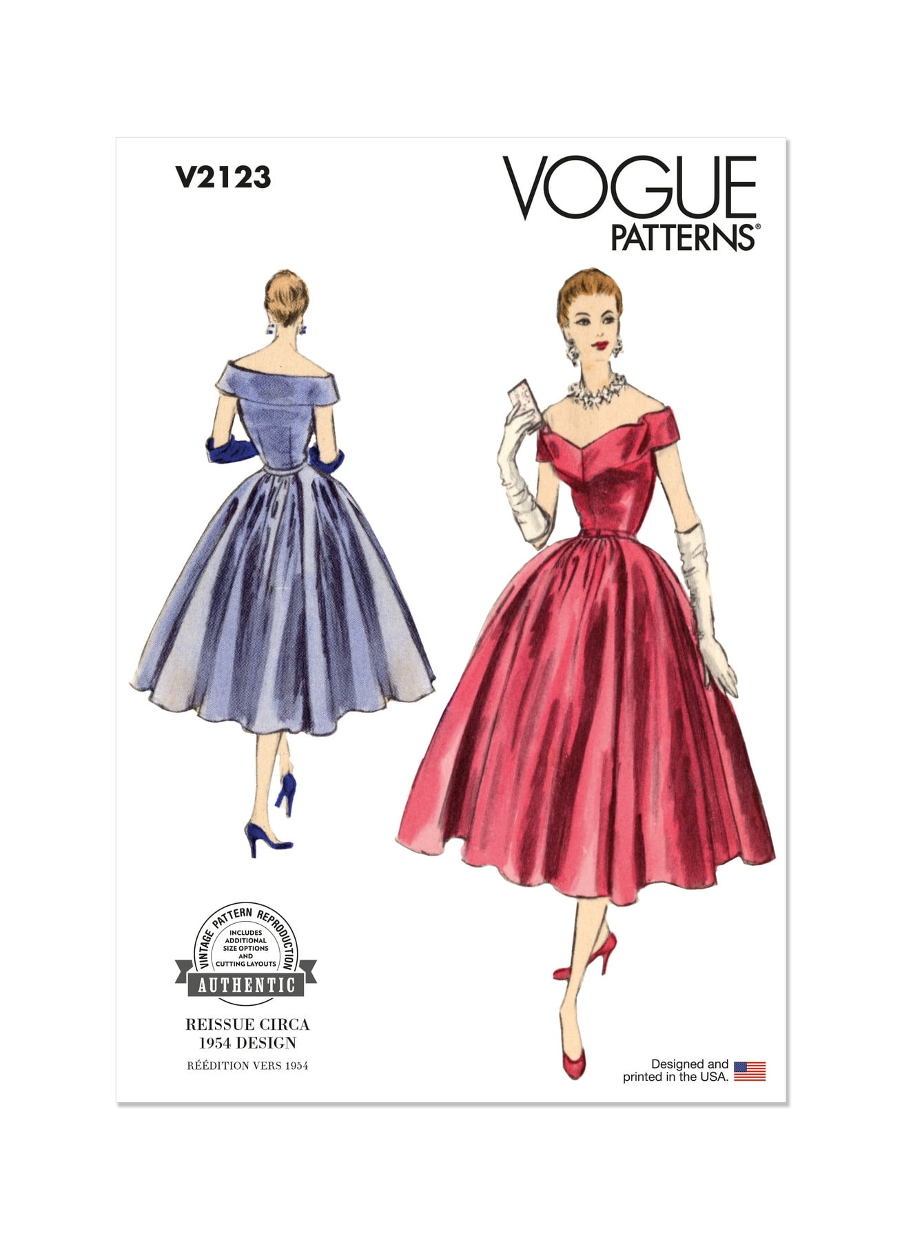 Vogue Sewing Pattern 2123 - 1950s Misses' Evening Dress, Size: Y5 (18-20-22-24-26) - Walmart.com Vogue Sewing Pattern 2123 - 1950s Misses' Evening Dress, Size: Y5 (18-20-22-24-26) - Walmart.com