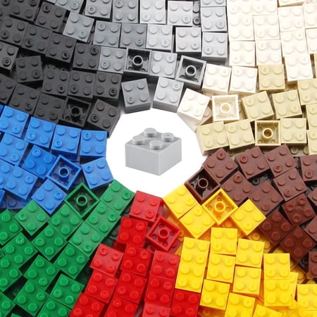 2x2 Bricks 400 Pieces Multicolored Classic Parts Building Creative Play Blocks Set Toy Basic Accessories Compatible with 3003 Major Brick Brands