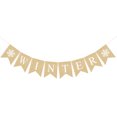 thumbnail image 1 of Winter Letter Linen Banner Hanging Pull Flag Dovetail Party Banner Decor, 1 of 6