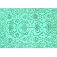 thumbnail image 1 of Ahgly Company Indoor Rectangle Abstract Turquoise Blue Modern Area Rugs, 2' x 5', 1 of 4