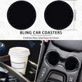 thumbnail image 5 of NOGIS 10PCS Leather Steering Wheel Cover for Women,Cute Car Accessories Set with Seat Belt Shoulder Pads, Cup Holders Bling Start Button Ring Sticker Air Vent Clip,Car Accessories (Black), 5 of 7