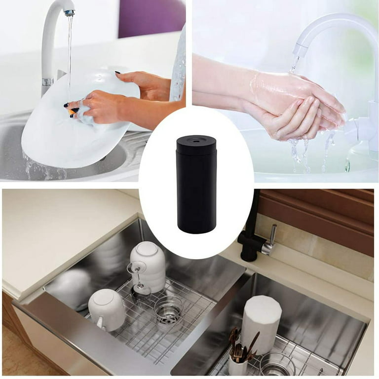 Dish Soap Squeeze Bottle for Sink Kitchen, Silicone Hand Soap Dispenser for  Bathroom, Countertop Dispenser (Black) 