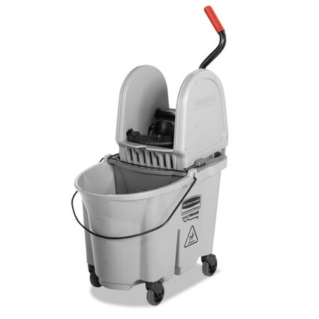 Rubbermaid Commercial Executive WaveBrake Down-Press Mop Bucket, Gray, 35 Quart