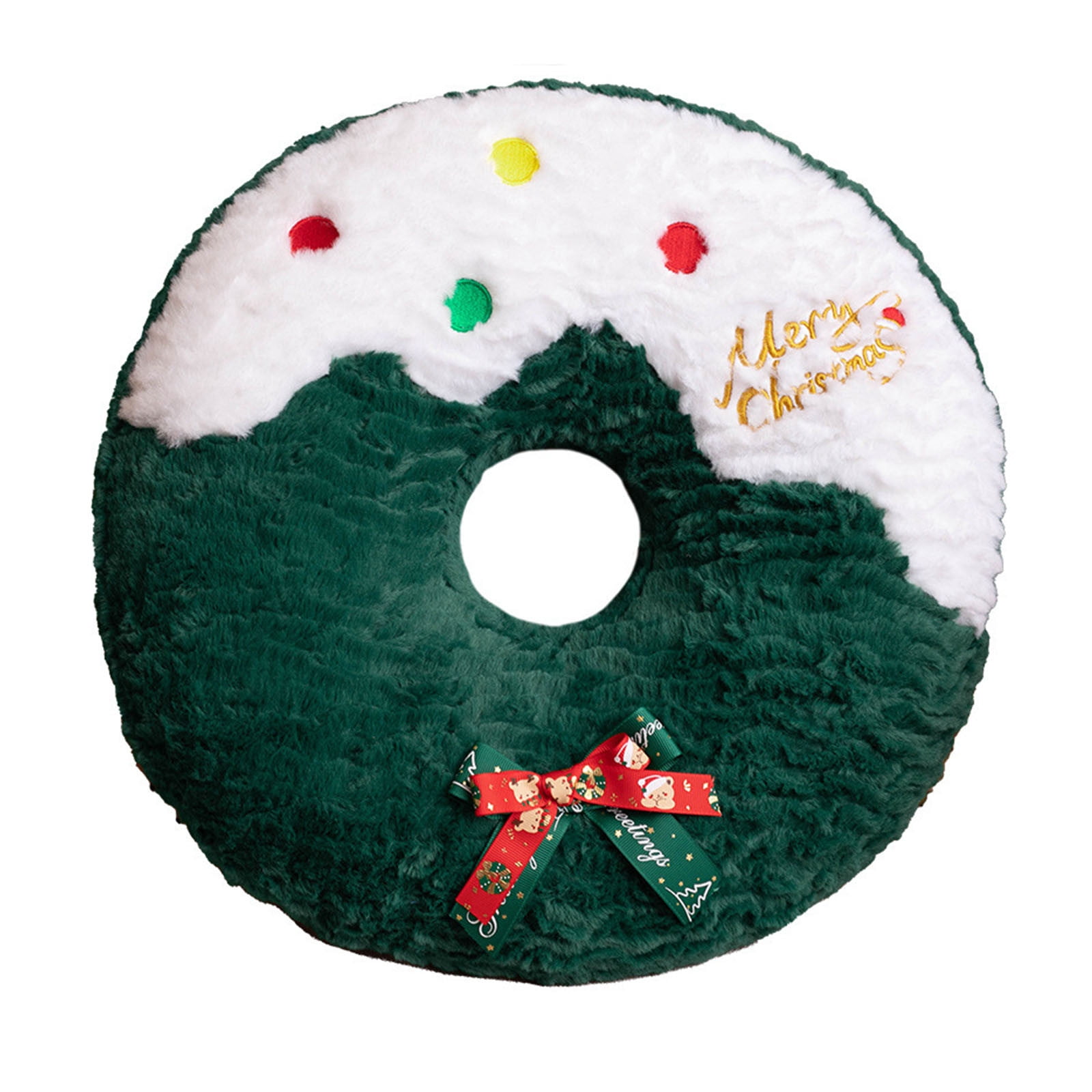 Decorative Seat Cushion, 16 in Plush Donut Sculptural Accent Cushion for Sofa, Bed, Reading Chair and Guest Room Decor