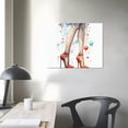 thumbnail image 3 of COMIO Woman Fashion Framed Canvas Poster Blue Glam High Heels Print Wall Art Canvas Wall Decor  inch Decorations for Bedroom Living Room Bathroom, 3 of 4