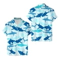 thumbnail image 2 of Camisas Para Hombre Manga Larga Hombres manga corta primavera verano casual impreso camisas top blusa camisas (Blue, S), 2 of 4