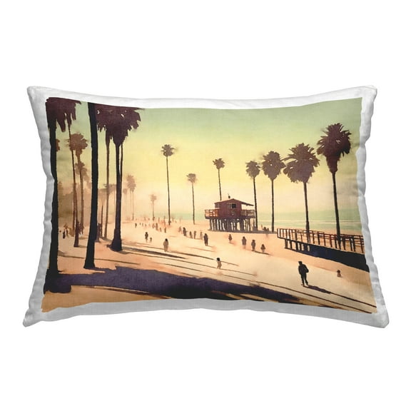 Stupell Industries Beachside Cabins View Decorative Printed Throw Pillow Design by Noah Bay.