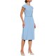 thumbnail image 4 of Vestido plisado de mujer Inspire Chic con cuello simulado, mangas cortas, ceñido a la cintura, estilo A, color azul claro L, 4 of 5
