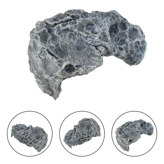 LOLIPPYY Grey Resin Basking Rock for Turtles, Resting Stone Platform, Turtle Habitat Accessory 1 Set