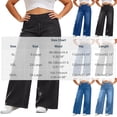 thumbnail image 3 of IFNWSV Denim Pants for Women Plus Size Stretchy Wide Leg Jeans with Pockets High Waisted Loose Casual Trousers Sky Blue 2XL, 3 of 7