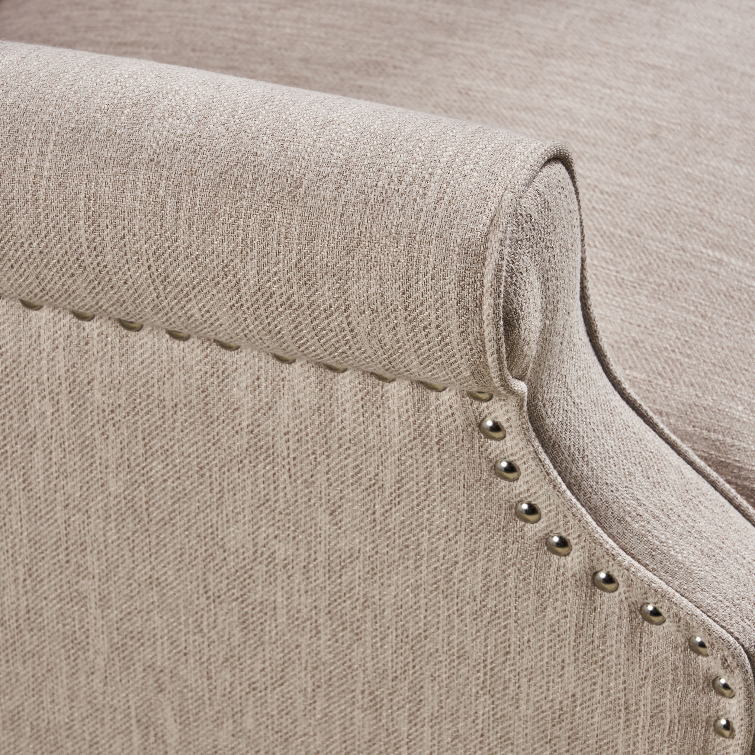 GDF Studio Dunham Contemporary Fabric Tufted Oversized Pushback Recliner, Beige and Dark Brown