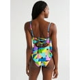 thumbnail image 3 of No Boundaries Women's Cutout V-Wire One-Piece Swimsuit, Sizes XXS - XXL, 3 of 5