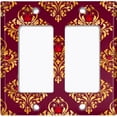 thumbnail image 6 of Metal Light Switch Plate Cover Elegant Burgundy Diamond Rose Gate Damask DAM077, 6 of 13