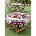 thumbnail image 4 of Outdoor Tablecloth with Umbrella Hole for Patio/Picnic/Party/Camping, 250th Anniversary Floral Waterproof Table Cloth Round Cover Washable, Red Blue Stars 4th of July (Dia 60"), 4 of 9