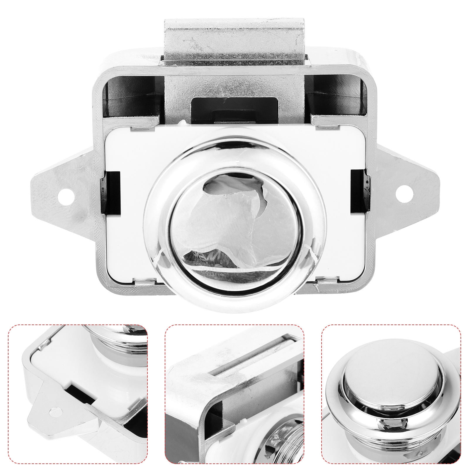WHAMVOX  5 Pcs Latches Push Button Switch Lock Drawer Cabinet Furniture