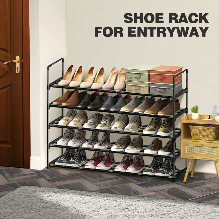 KEETDY Long 3-Tier Shoe Rack for Closet Floor Entryway, Wide Shoe Storage