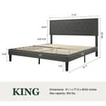 thumbnail image 5 of Sifurni King Bed Frame Upholstered Platform Bed with Adjustable Headboard, No Box Spring Needed, Deep Gray, 5 of 9