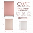 thumbnail image 6 of COOK WITH COLOR Cutting Boards for Kitchen, Extra Large Jumbo-Sized 3-Piece Set with Rubber Border, Pink, 6 of 7