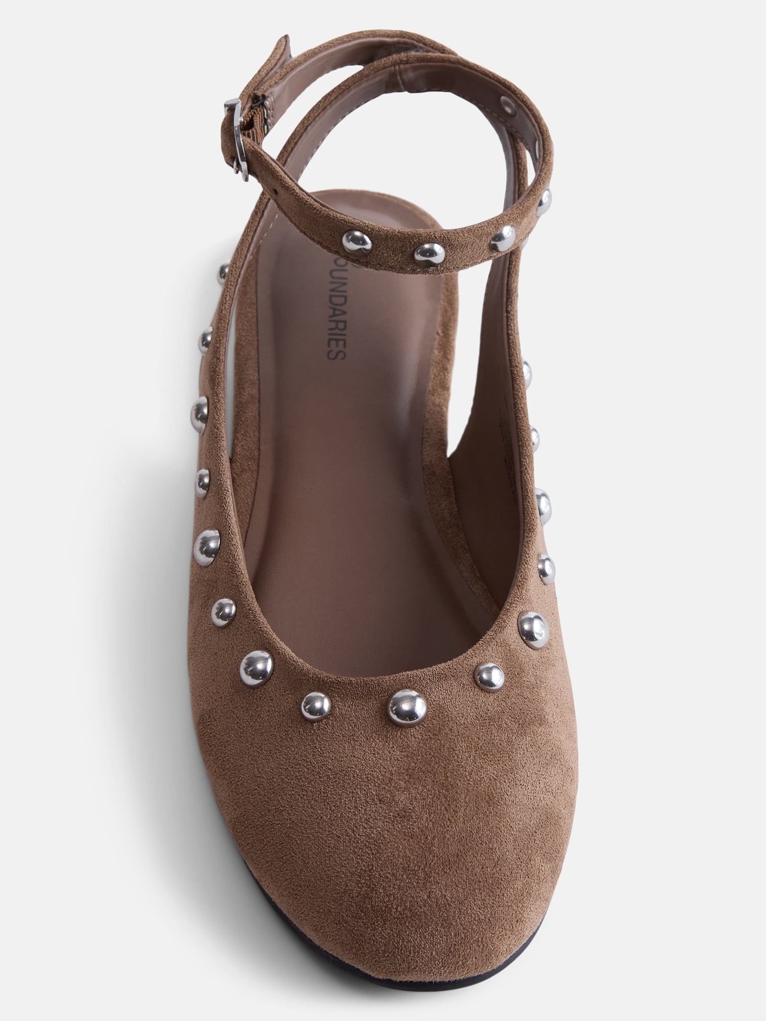 No Boundaries Women’s Faux Suede Ankle Ballet Flats