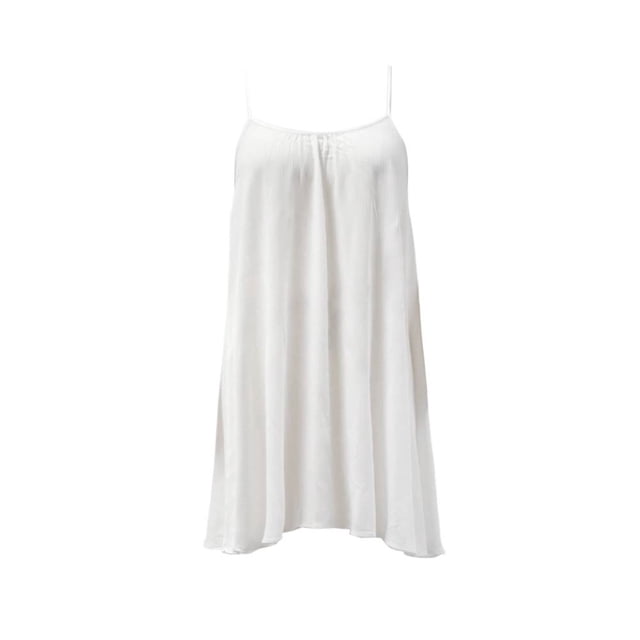 Ropa Playa Ocean Pacific para Mujer Vestido Cuello Redondo Sin Manga Tirante Cruzado Blanco Talla G