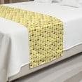 thumbnail image 2 of Autumn Bed Runner, Abstract Leaves Inspired Argyle Illustration Geometric Elements Print, Decorative Accent Bedding Scarf for Hotels Homes and Guestrooms, Queen, Pastel Yellow Multicolor, by Ambesonne, 2 of 2