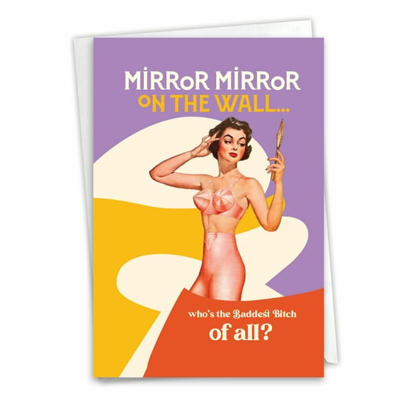 1 Funny Birthday Card with Envelope - Baddest Bitch C9311BDG