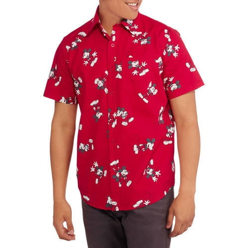 mickey mouse button up shirt mens