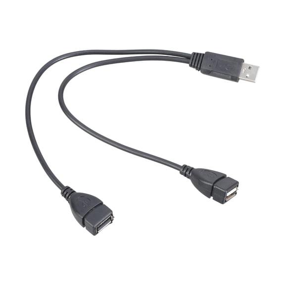 Male USB to Double USB Female Y Splitter Cable Adapter Cord 480Mbps Data Transmission for Phones Device Charging