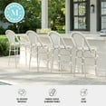thumbnail image 4 of Martha Stewart Indoor-Outdoor Stackable Bistro Bar Stool with Gray Woodgrain Aluminum Finish Frame and White/Gray Woven Rattan Back and Seat, 4 of 11