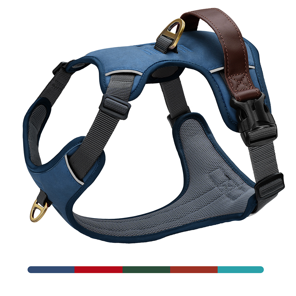 Didog No Pull PU Leather Dog Harness Adjustable Pet Sport Vest with Handle Quick Fit