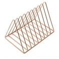 thumbnail image 1 of Northern Europe Simple Wrought Iron Triangle Bookshelf Table Top Shelf Rose Gold Wire Magazine Rack Office Decoration High Hardness Triangle Bookshelf, 1 of 8