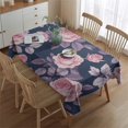 thumbnail image 2 of Pioneer Flower Floral Print Pattern Rectangle Tablecloth 60"x84",Waterproof Polyester Rectangle Table Cloth, Wipeable Spillproof Polyester Tablecloth for Dining, Camping, Indoor and Outdoor, 2 of 5