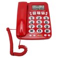 thumbnail image 1 of Teléfono con cable, identificador de llamadas, tonos de llamada ajustables, accesos directos, memoria, teléfono fijo con cable con indicador para el hogar y la oficina, color rojo, 1 of 12