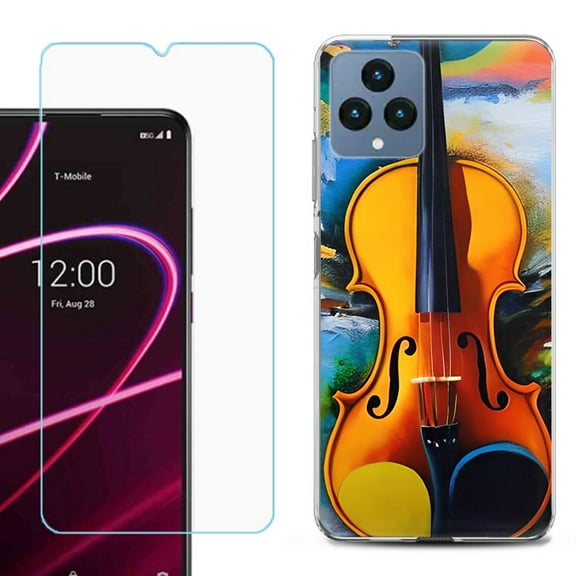 OneToughShield ® for T-Mobile Revvl 6x 5G Shockproof Phone Case, with Tempered Glass Screen Protector - Violin