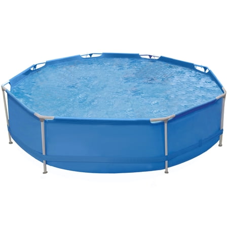 Honeydrill 10ft x 30in Metal Frame Above Ground Swimming Pool, Round